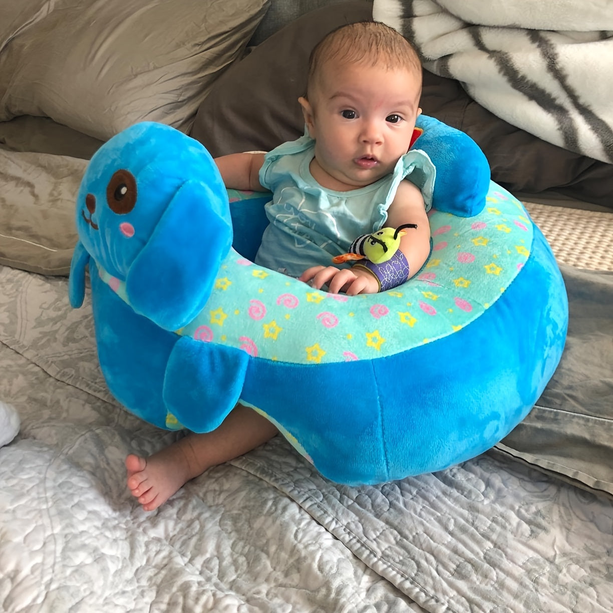 Fauteuil Enfant Peluche Éléphant - Siège Confortable et Ludique
