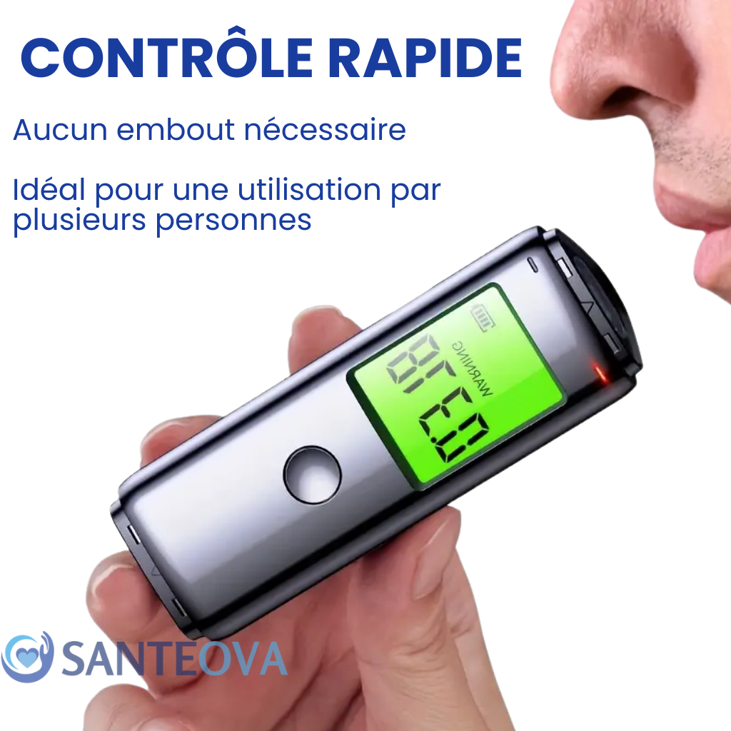 AlcoSense™ – Ethylotest Électronique Rechargeable avec Test Automatique Soufflé