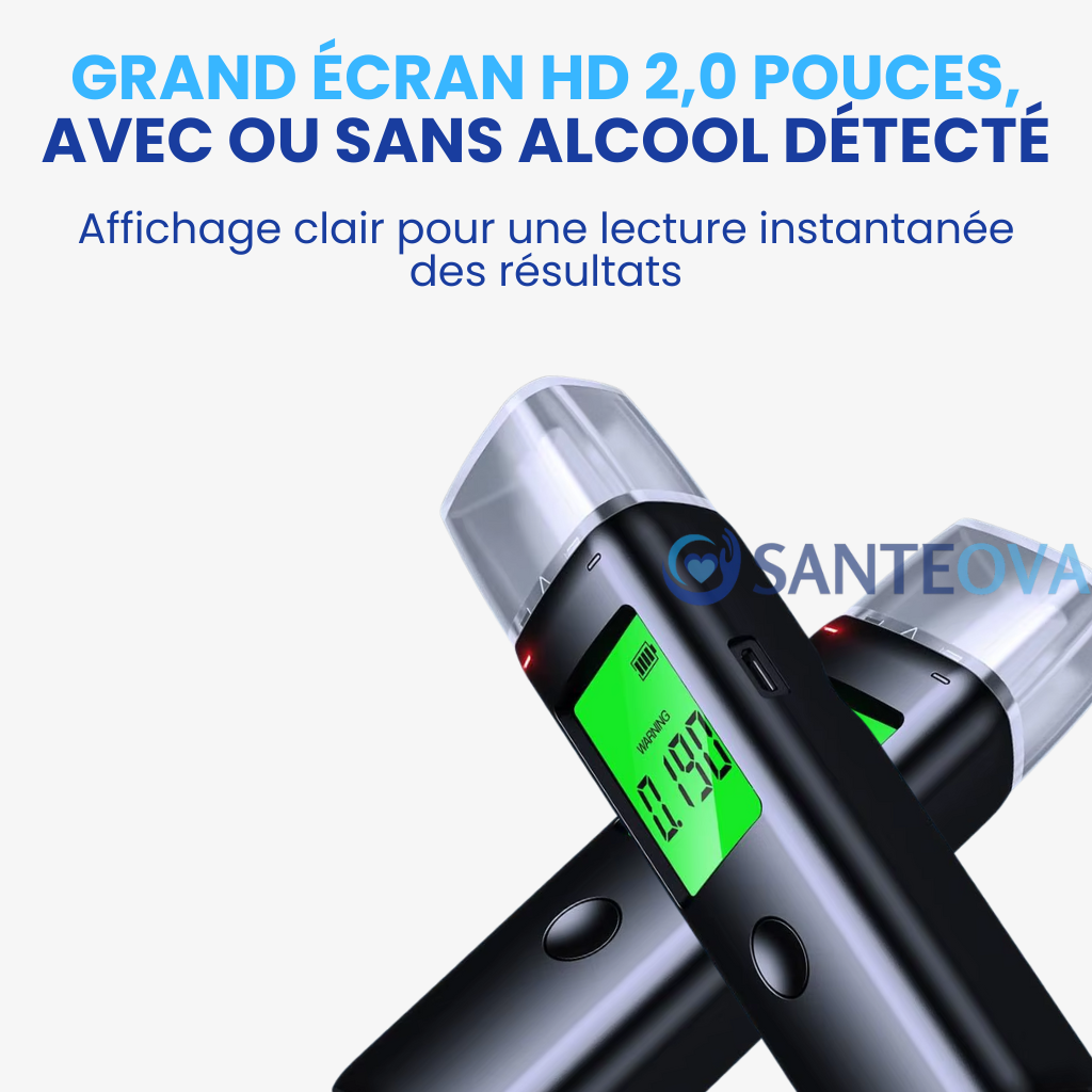 AlcoSense™ – Ethylotest Électronique Rechargeable avec Test Automatique Soufflé