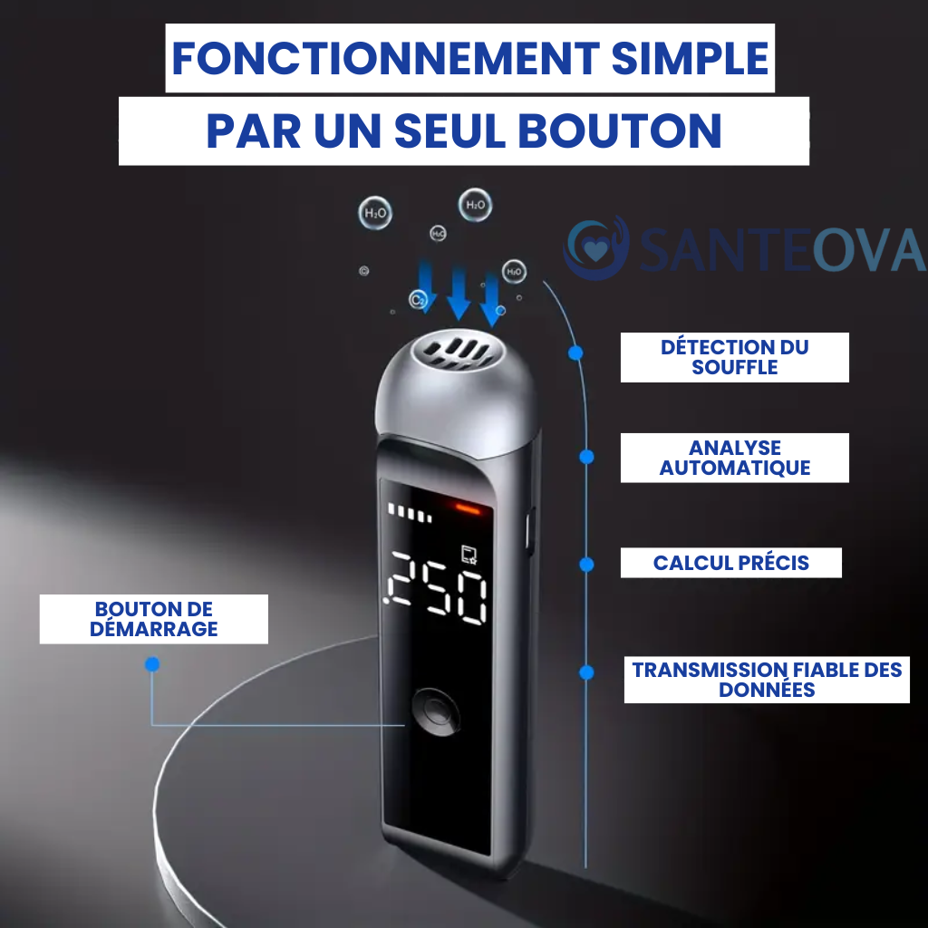 Alcuro™ – Ethylotest Électronique avec Affichage LED