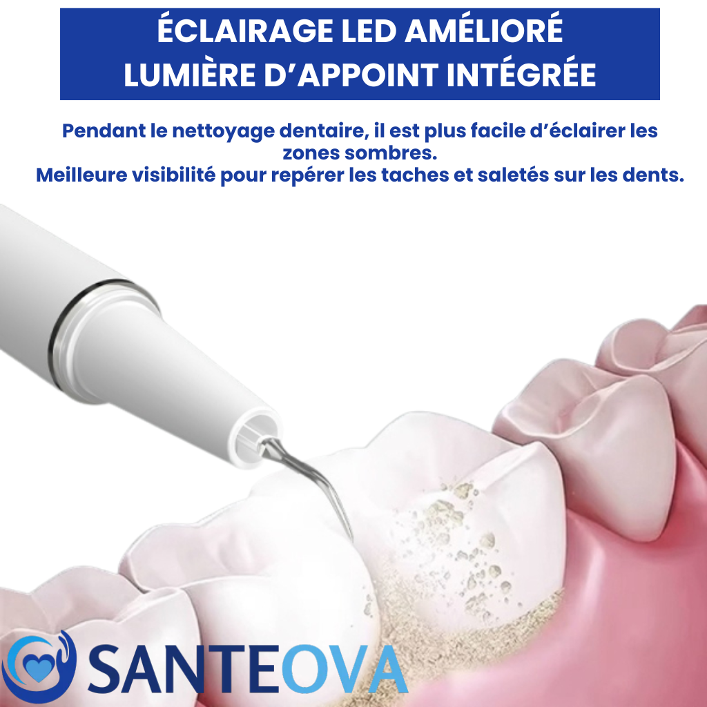 AquaDent™ – Détartreur Dentaire Électrique Rechargeable à 4 Embouts