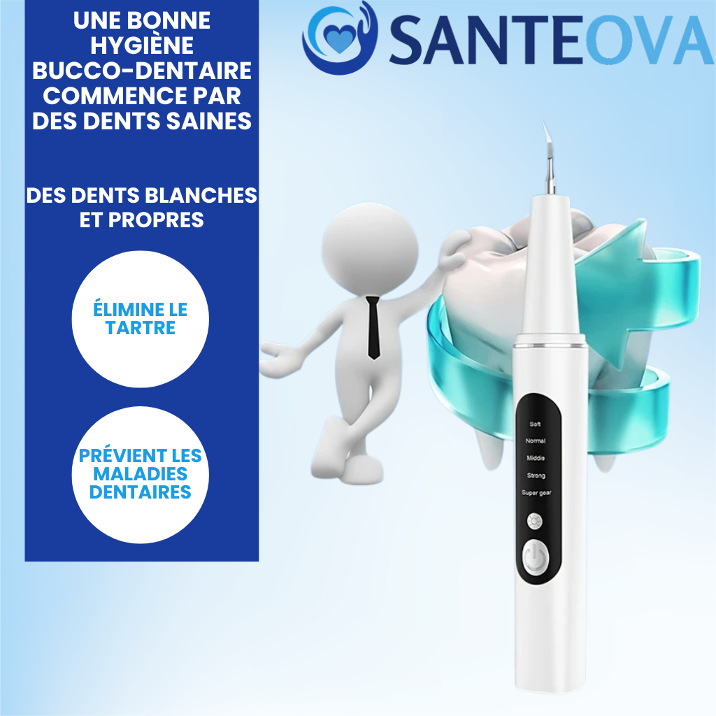 AquaDent™ – Détartreur Dentaire Électrique Rechargeable à 4 Embouts