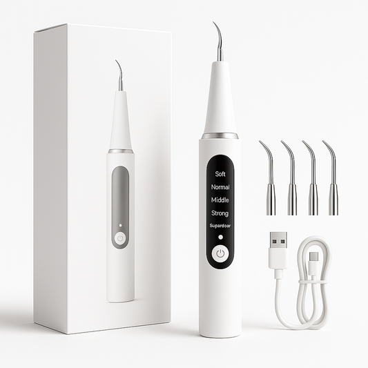 AquaDent™ – Détartreur Dentaire Électrique Rechargeable à 4 Embouts