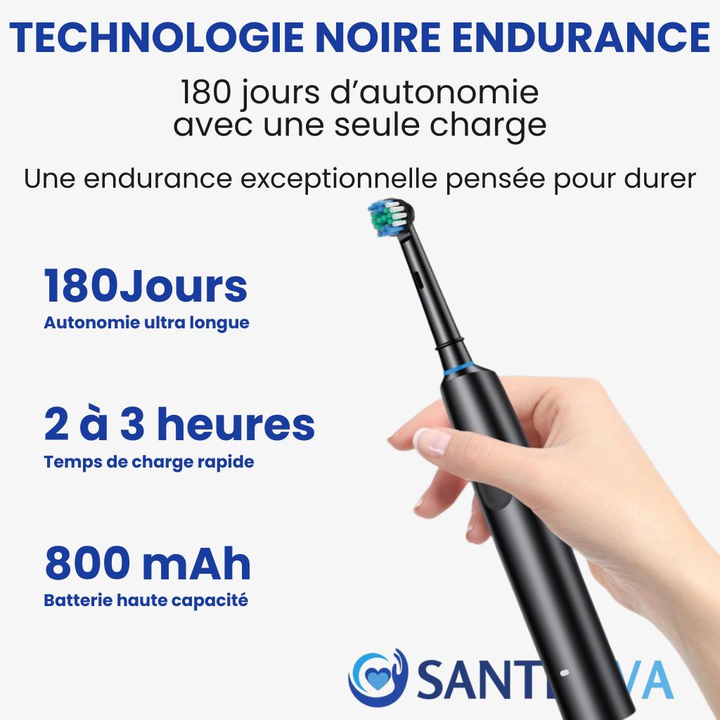 Dentovibe™ – Brosse à Dents Électrique Automatique, Recharge USB & Têtes Incluses