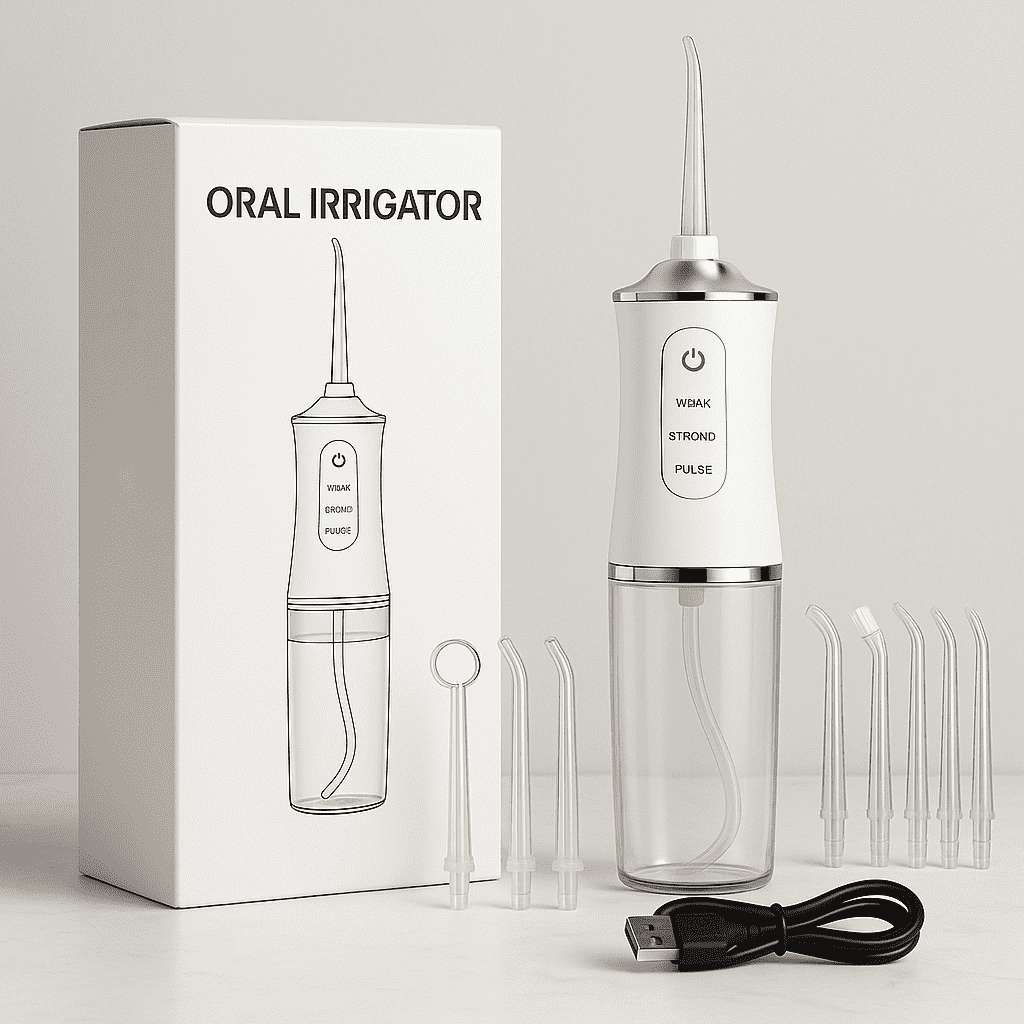 FlossiJet™ – Jet Dentaire Sans Fil Rechargeable pour Hygiène Buccale Complète