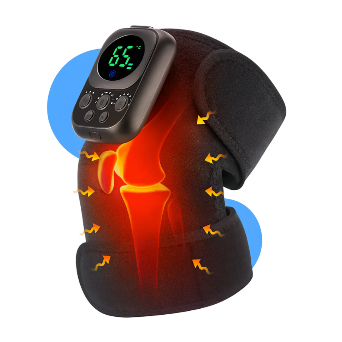 Genouillère Chauffante Massage EMS 60 °C – Batterie Longue Autonomie 5000 mAh