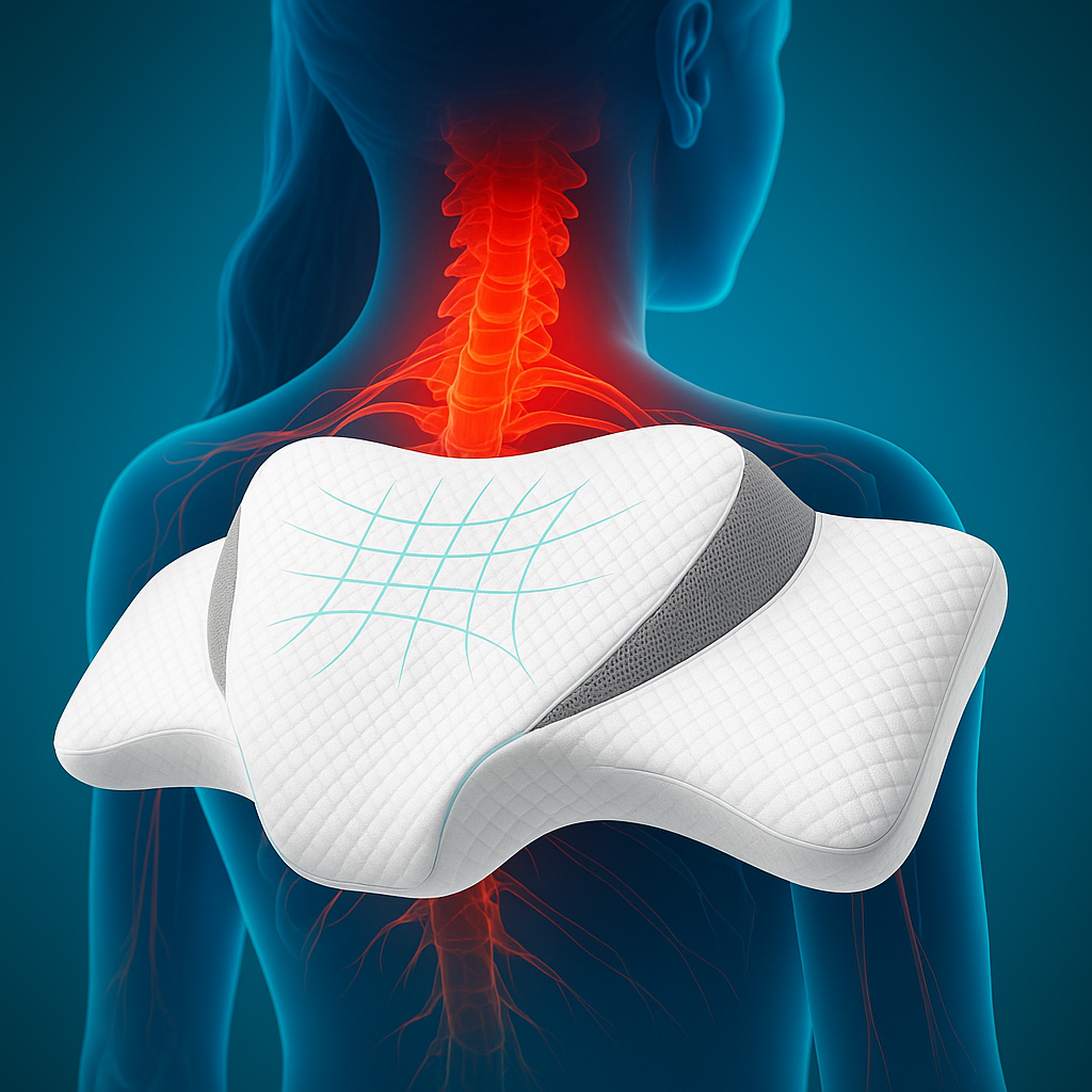 NeckEase™ – Oreiller Cervical Ergonomique à Mémoire de Forme