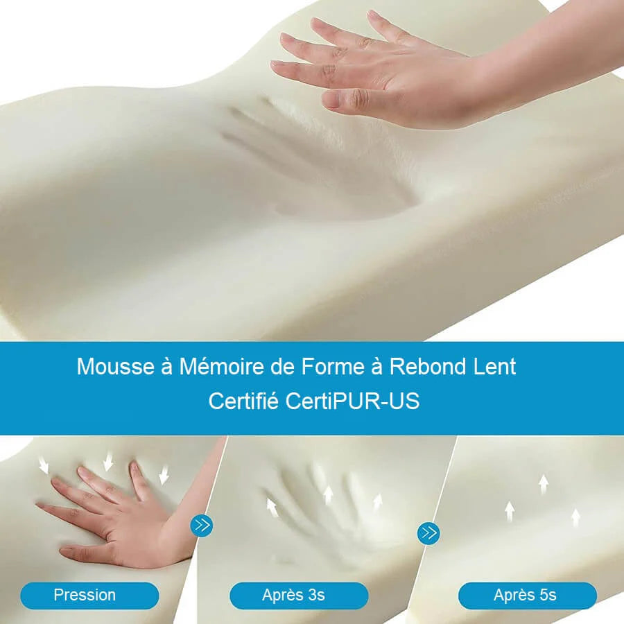 SpinaSoft™ – Oreiller Cervical Ergonomique à Mémoire de Forme
