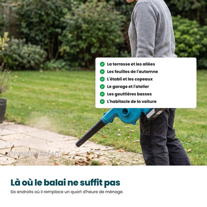 Souffleur aspirateur électrique sans fil 2 en 1 rechargeable