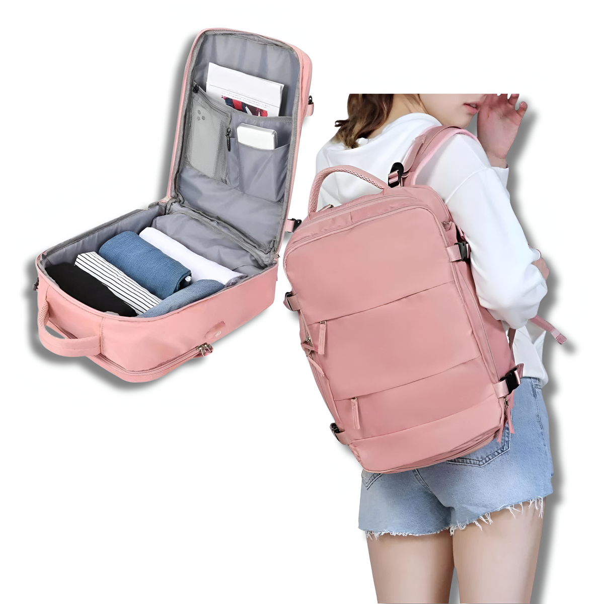 Sac à dos de voyage fonctionnel avec port de chargement USB intégré