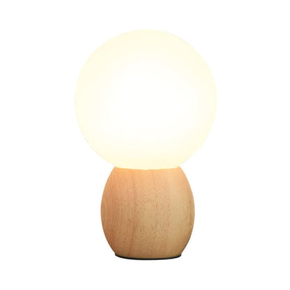 Lampe de nuit décorative à boules avec socle en bois