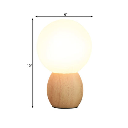 Lampe de nuit décorative à boules avec socle en bois
