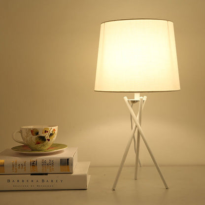 Lampe de Table Élégante avec Abat-Jour en Tissu