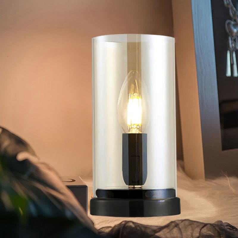 Lampe de table industrielle en verre pour salon