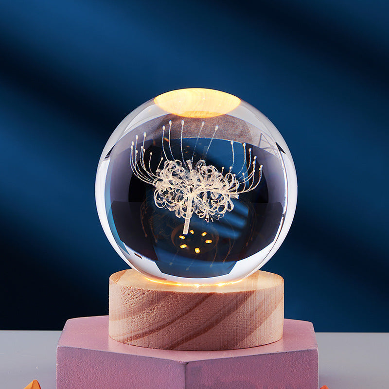 Lampe de nuit décorative en cristal 3D