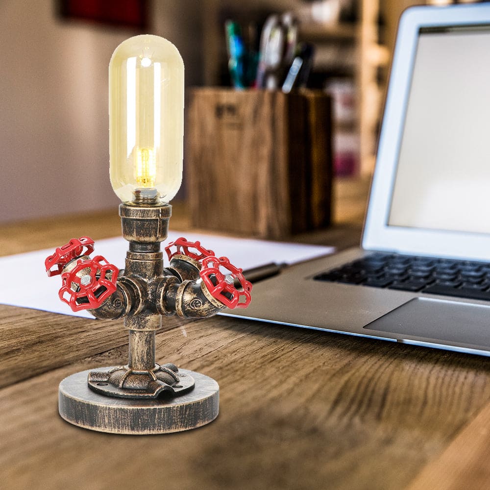 Lampe de Table Métal Élégante avec Abat-Jour Industriel