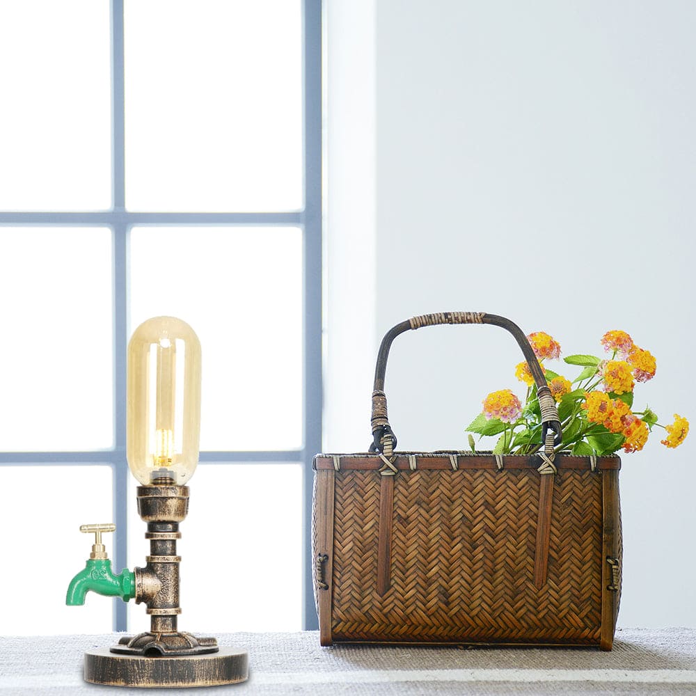 Lampe de Table Métal Élégante avec Abat-Jour Industriel