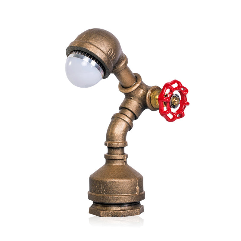 Lampe robot steampunk en laiton à interrupteur manette