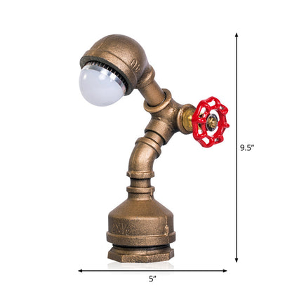 Lampe robot steampunk en laiton à interrupteur manette