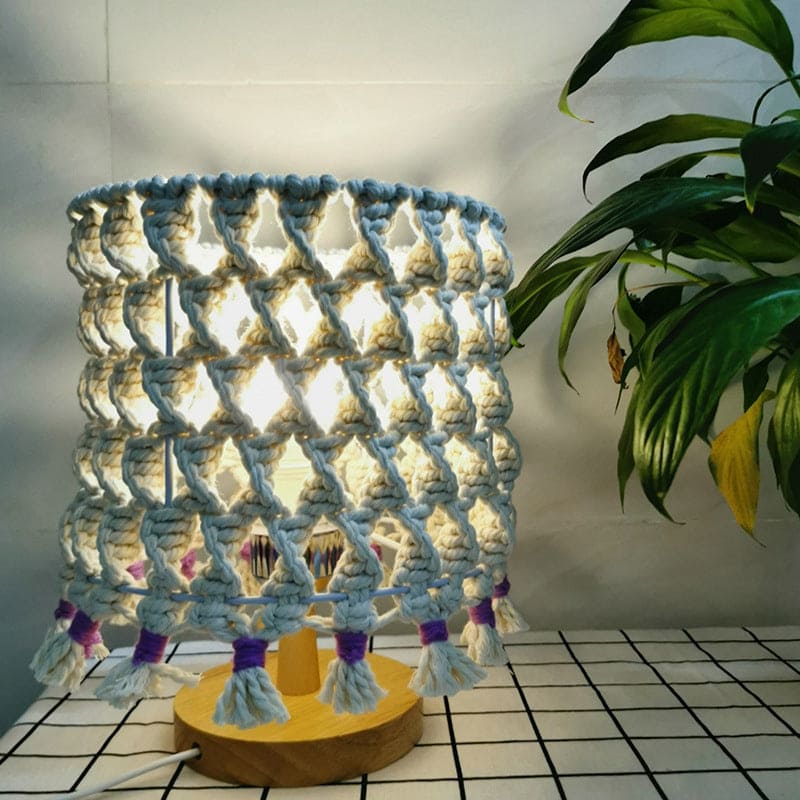Lampe de nuit décorative en corde tressée