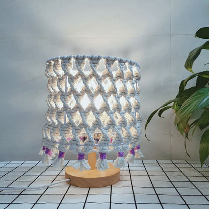 Lampe de nuit décorative en corde tressée
