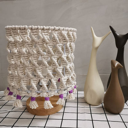 Lampe de nuit décorative en corde tressée