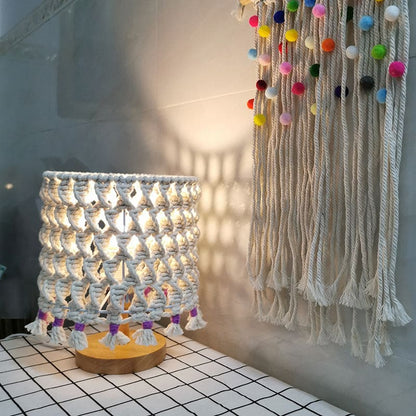 Lampe de nuit décorative en corde tressée