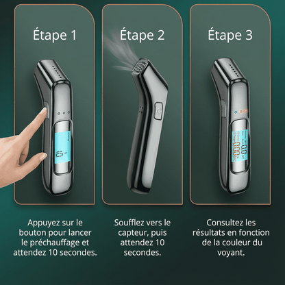 Alcotex™ – Éthylotest Électronique Portable à Lecture Rapide et Écran LCD