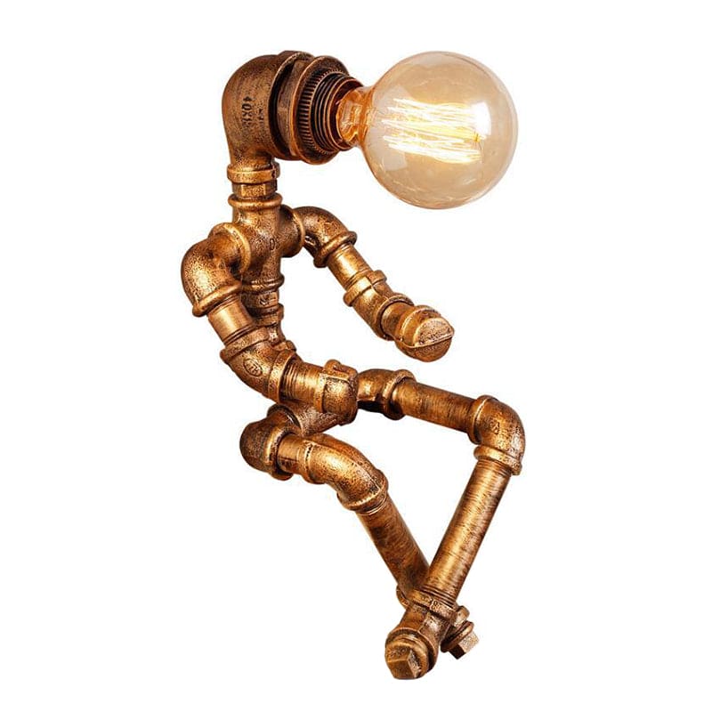 Lampe de table design robot en fer