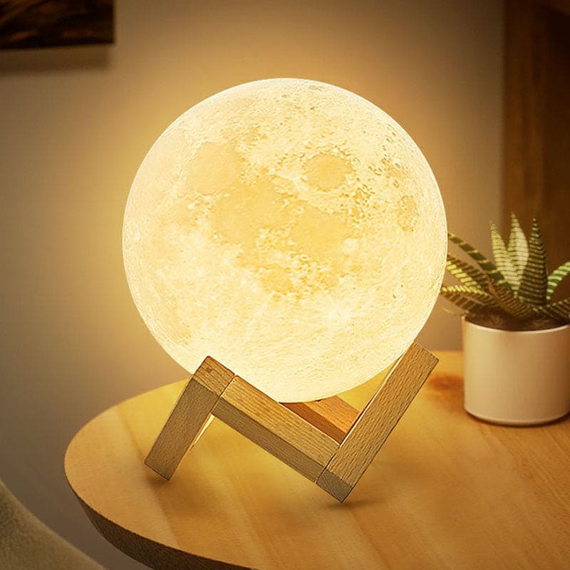 Lampe de table décorative en plastique forme lune