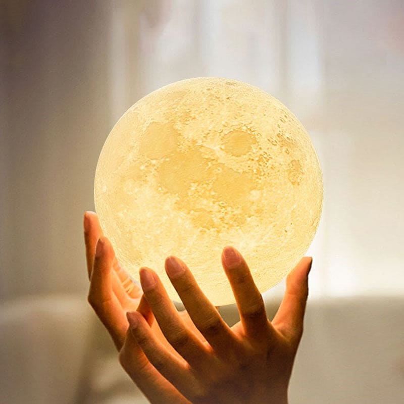 Lampe de table décorative en plastique forme lune