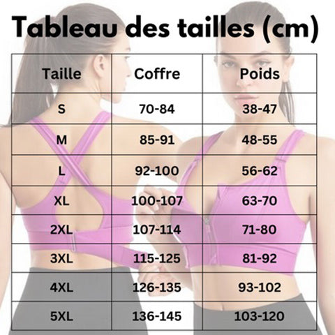 Brassière de sport réglable en tissu confortable