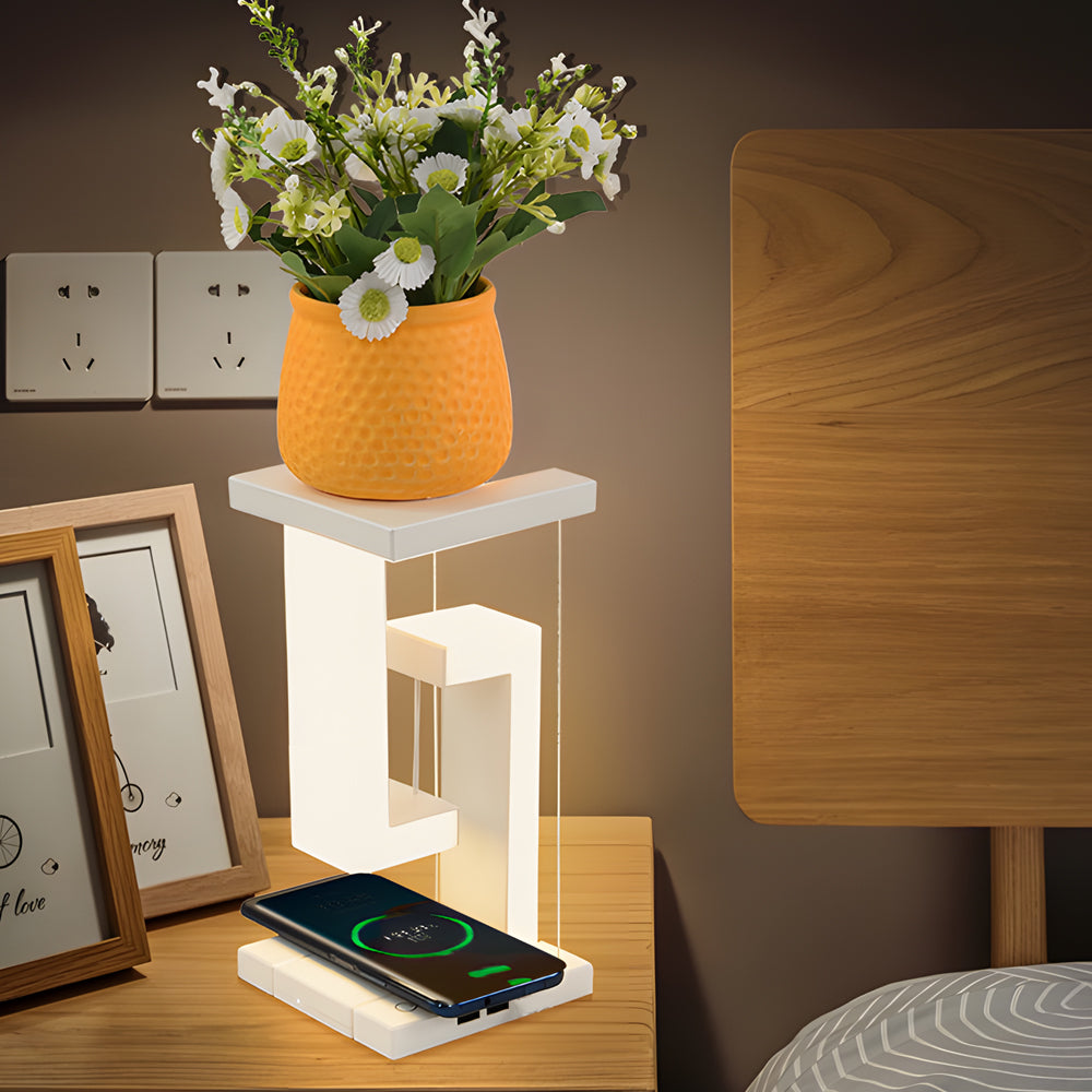 Lampe de table anti-gravité à chargement sans fil LED
