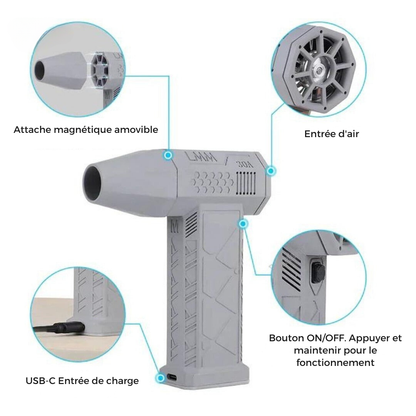 Souffleur d'air portable à moteur puissant TurboJet