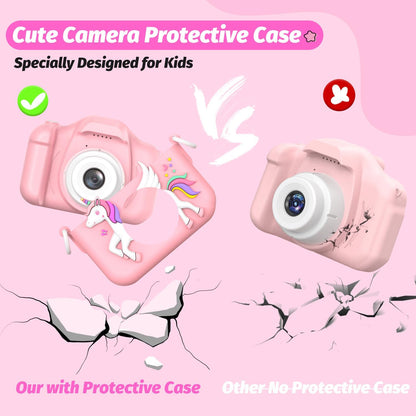 Appareil photo numérique 1080p à design licorne pour enfant