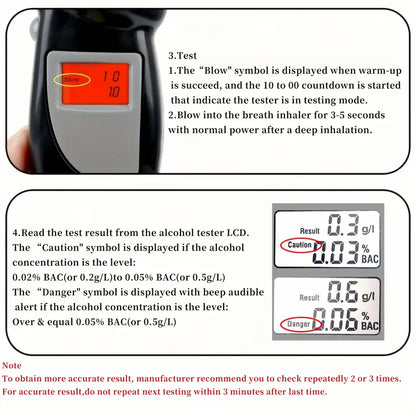 AlcoSense™ – Éthylotest Électronique Numérique Portable Précis et Rapide
