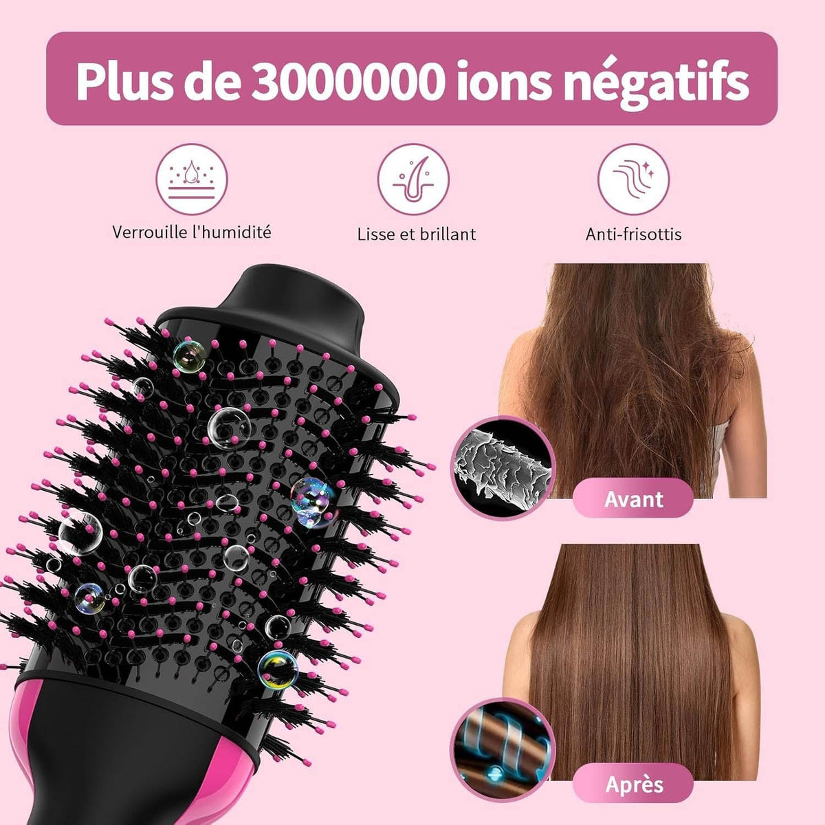 Sèche-cheveux volumisant professionnel pour cheveux longs et mi-longs