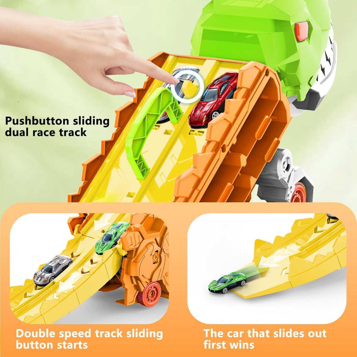 Circuit de course transformable avec camion et piste Dino
