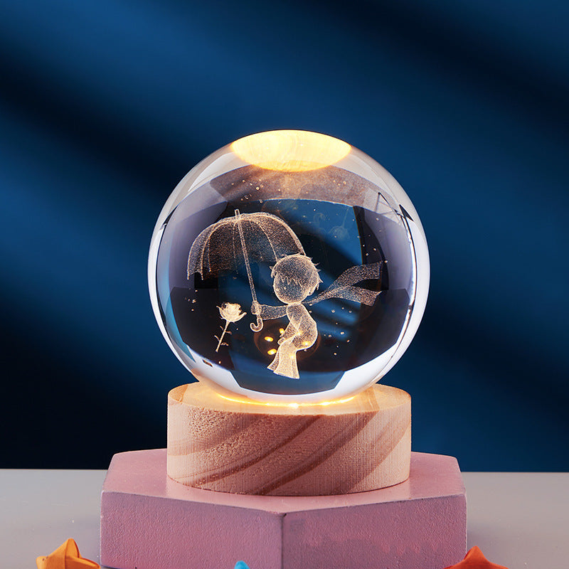 Lampe de nuit décorative en cristal 3D