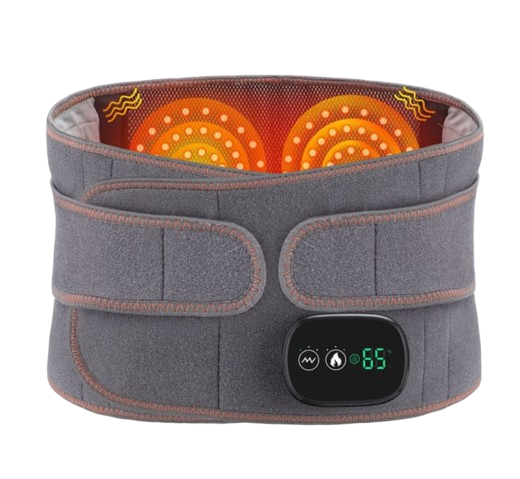 Ceinture lombaire chauffante et massante réglable gris
