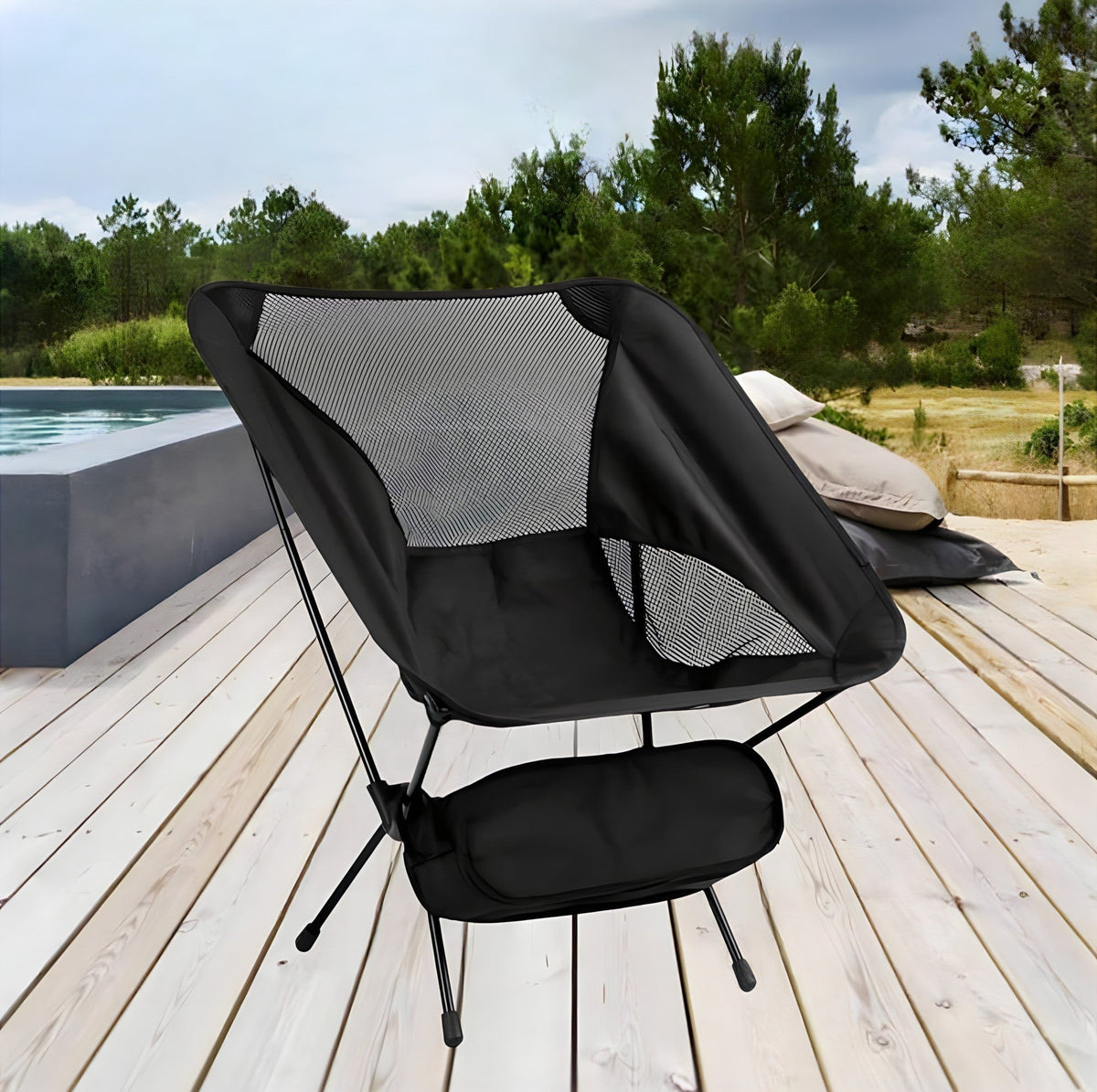 Chaise pliante portable légère en acier pour camping