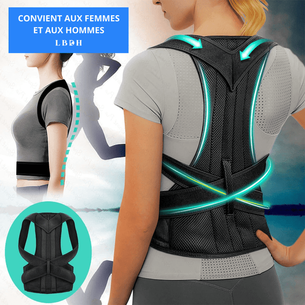 Correcteur de posture réglable en tissu respirant