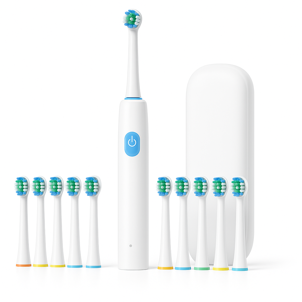 Dentovibe™ – Brosse à Dents Électrique Automatique, Recharge USB & Têtes Incluses