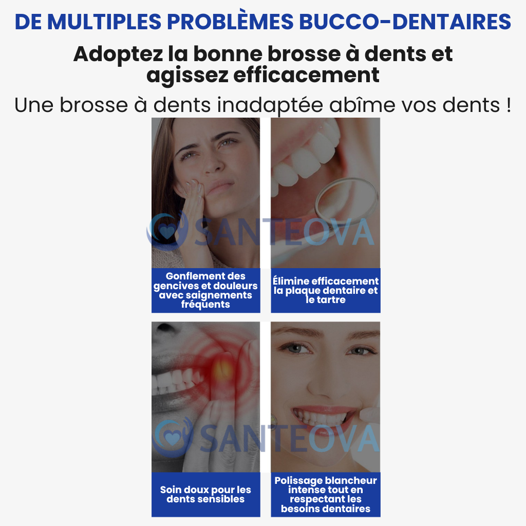 Dentovibe™ – Brosse à Dents Électrique Automatique, Recharge USB & Têtes Incluses