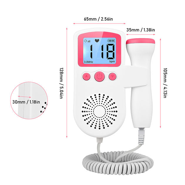 Doppler fœtal portable à ultrasons pour surveillance cardiaque bébé