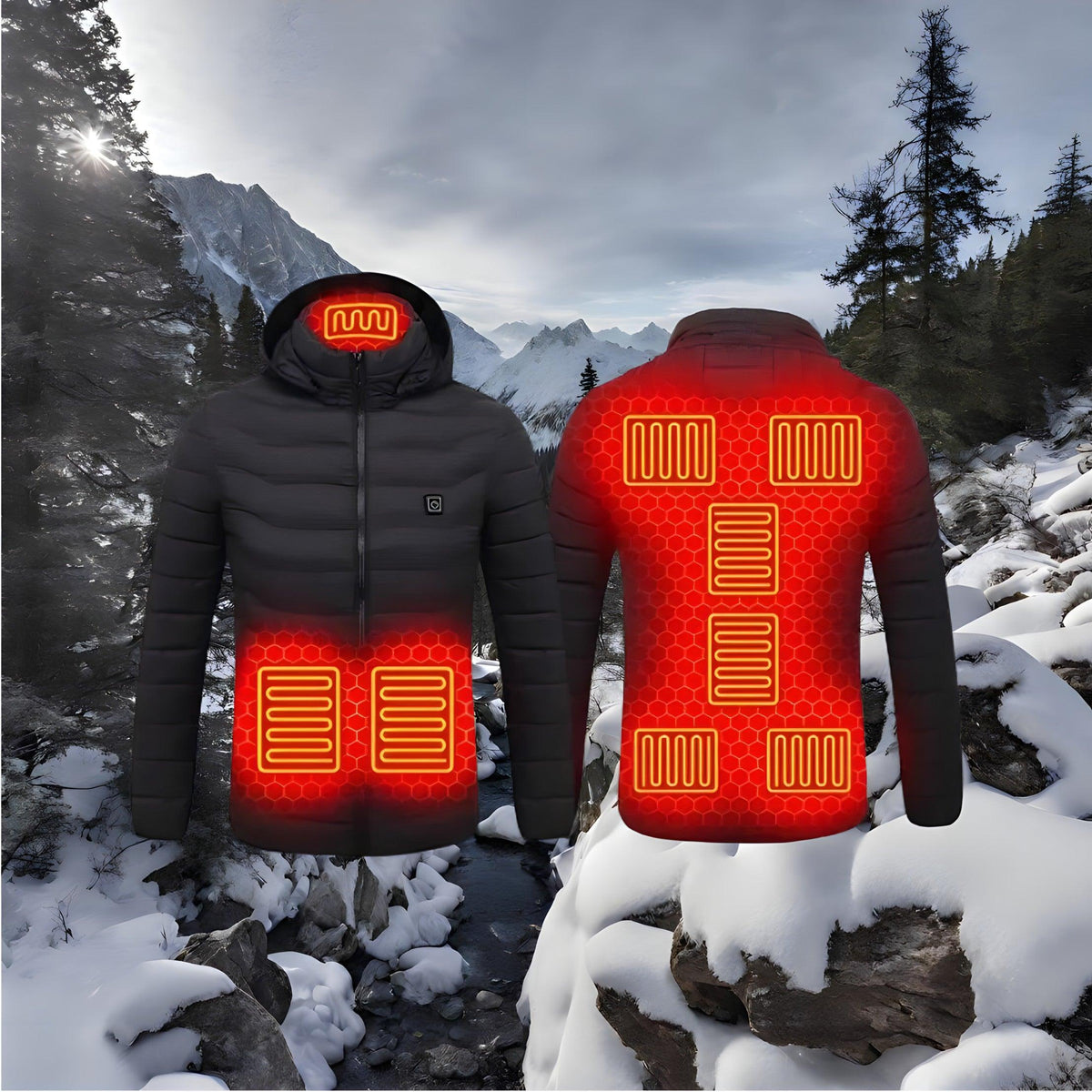 Doudoune chauffante légère à réglage thermique