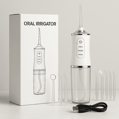 FlossiJet™ – Jet Dentaire Sans Fil Rechargeable pour Hygiène Buccale Complète