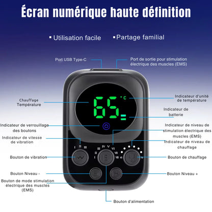 Genouillère Chauffante Massage EMS 60 °C – Batterie Longue Autonomie 5000 mAh