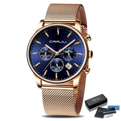 Montre chronographe à bracelet maille acier
