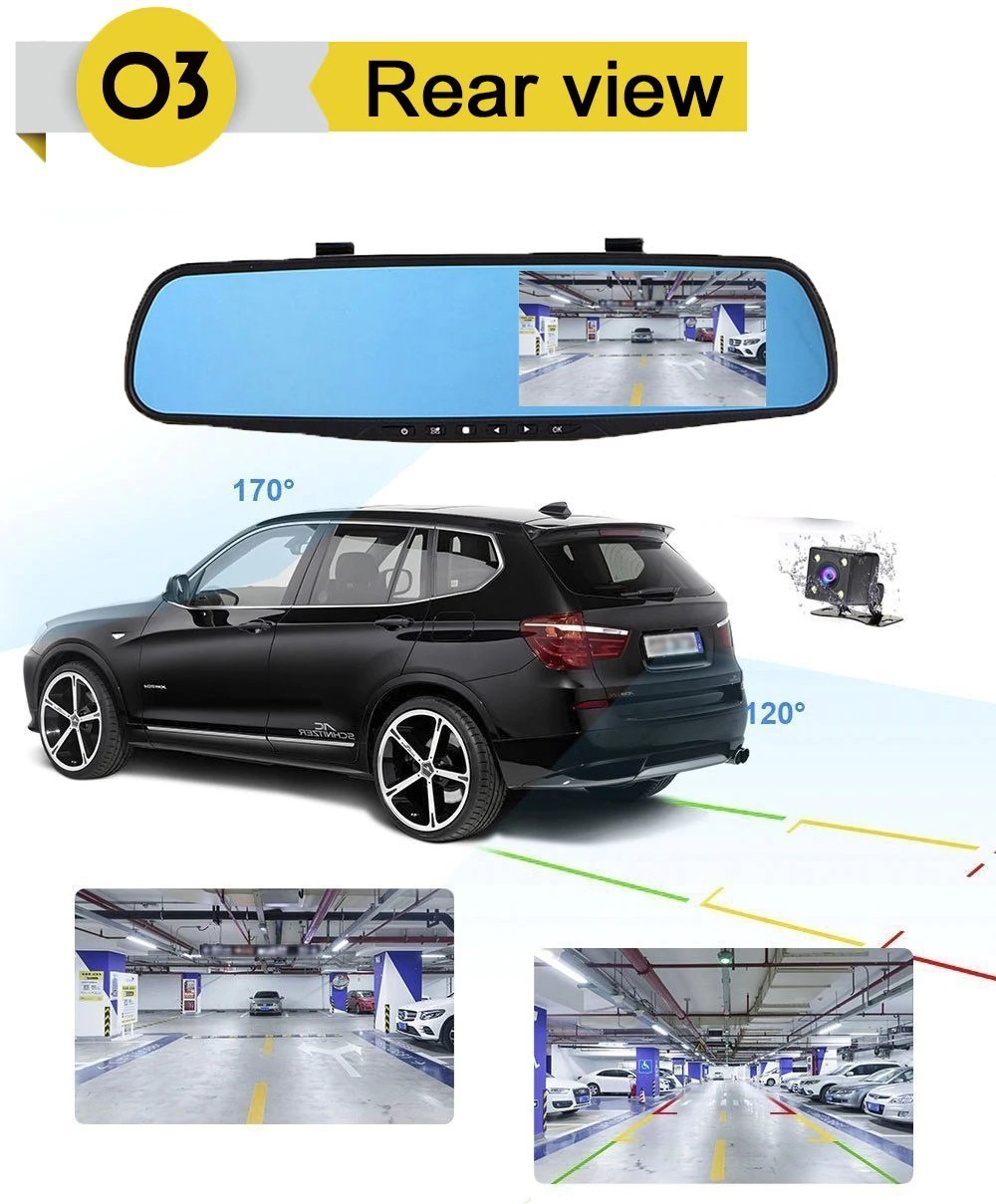 Caméra de recul HD 1080p pour rétroviseur intelligent